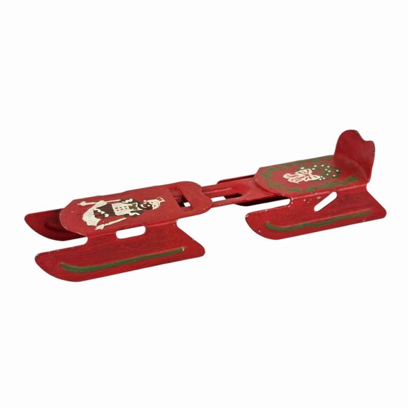JACKSON N JILL Red Sleigh Decor Christmas Decoration Metal 8" X 2" X 1.5" - Picture 3 of 5